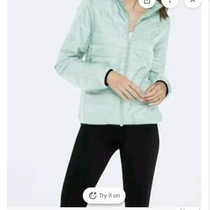 Pink by Victoria Secret Women's Light Green Puffer Jacket